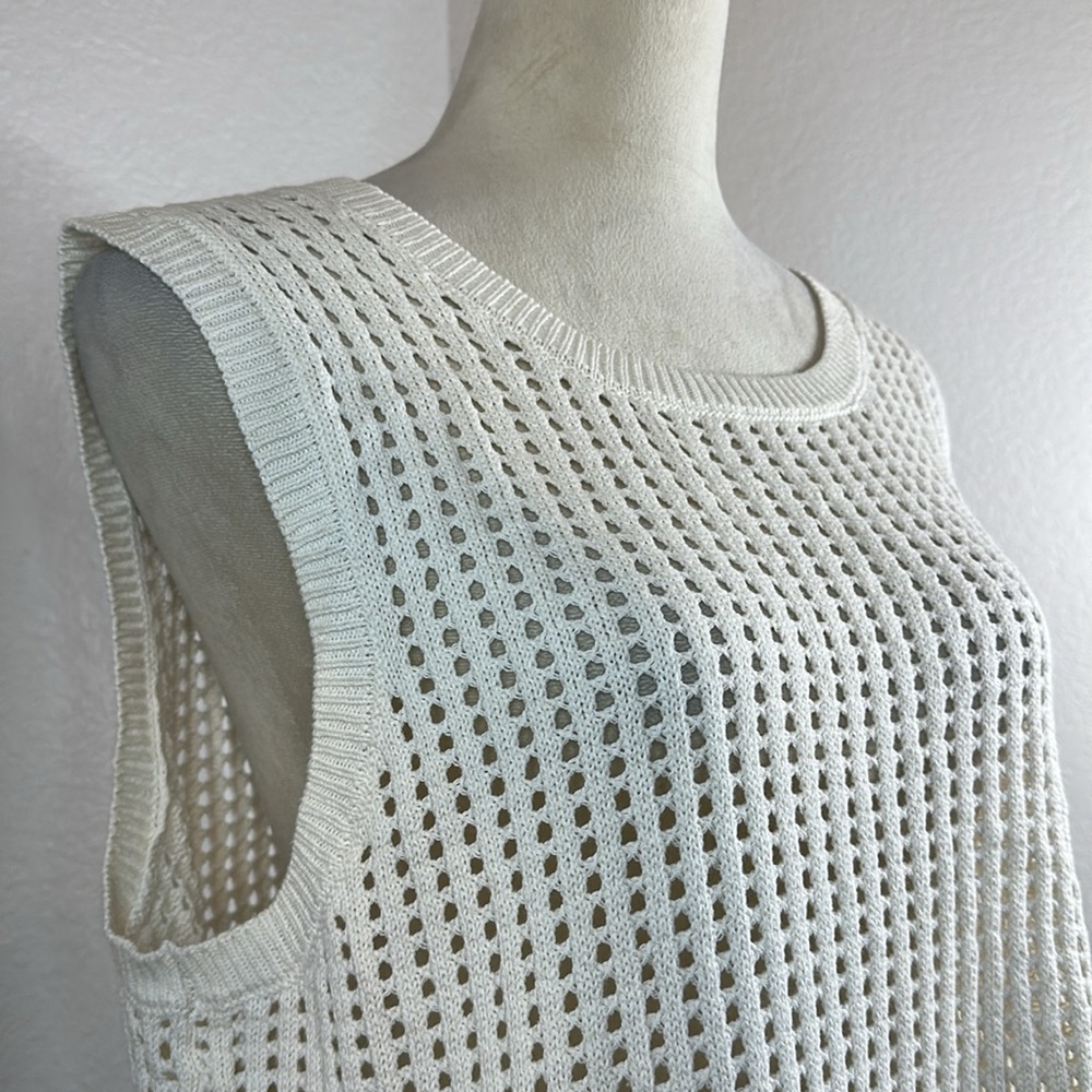 Vince Camuto Cream Open Knit Sweater Tank Size X-Large NWOT - Picture 7 of 10